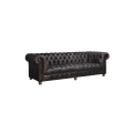 Antike 3 -Sitzer Polster Vintage Ledersofa